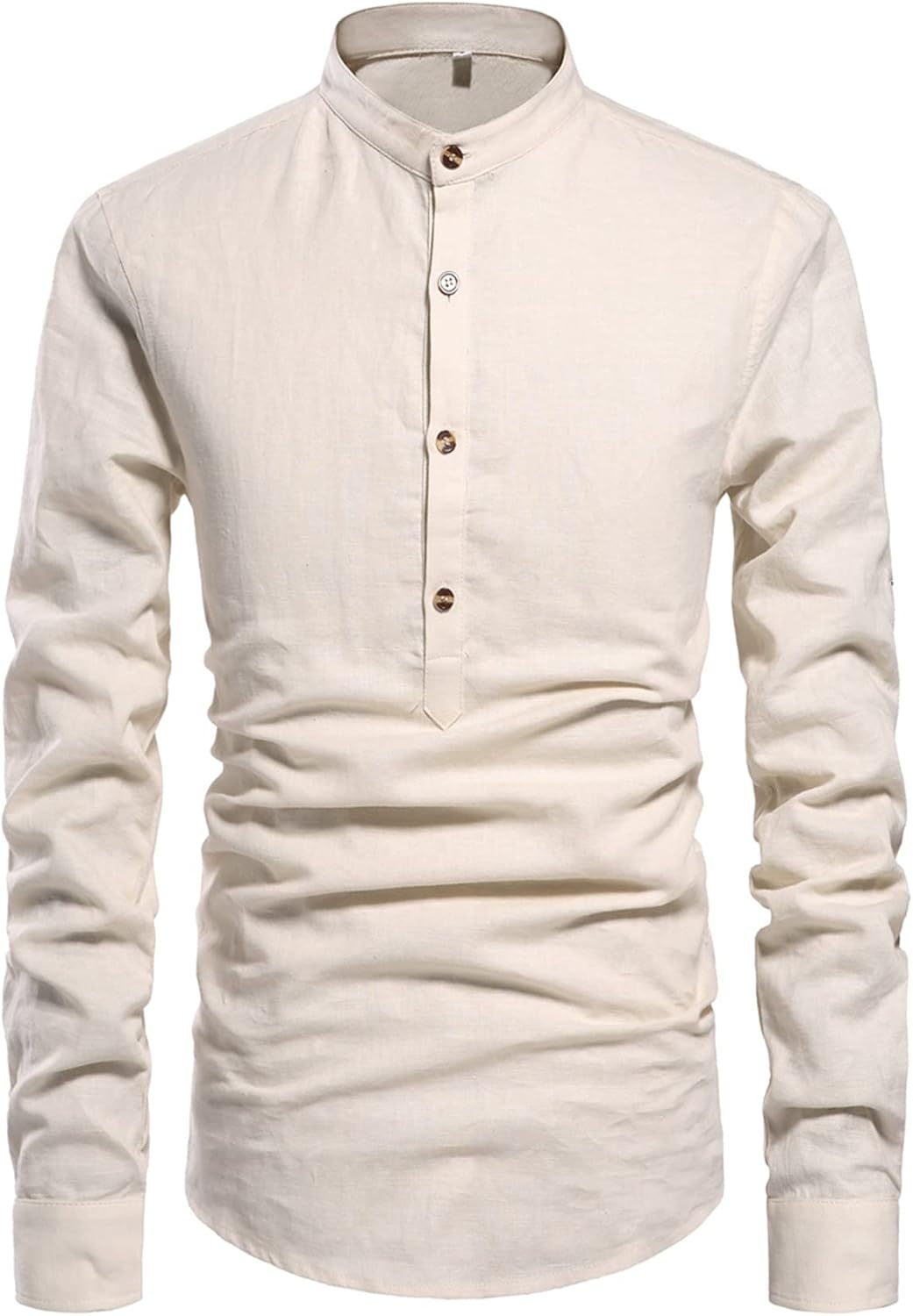 Men Henley Neck Long Sleeve Daily Look Linen Shirts,Dacheng Garments,Men Henley Neck Shirt – wholesale clothing manufacturer