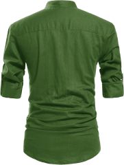 Men Henley Neck Long Sleeve Daily Look Linen Shirts,Dacheng Garments,Men Henley Neck Shirt – wholesale clothing manufacturer