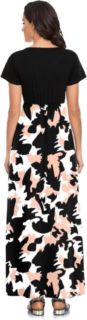 Womens Short Sleeve Maxi Dresses Empire Waist Long Dress,Dacheng Garments,Women's Short Sleeve Maxi Dresses – wholesale clothing supplier
