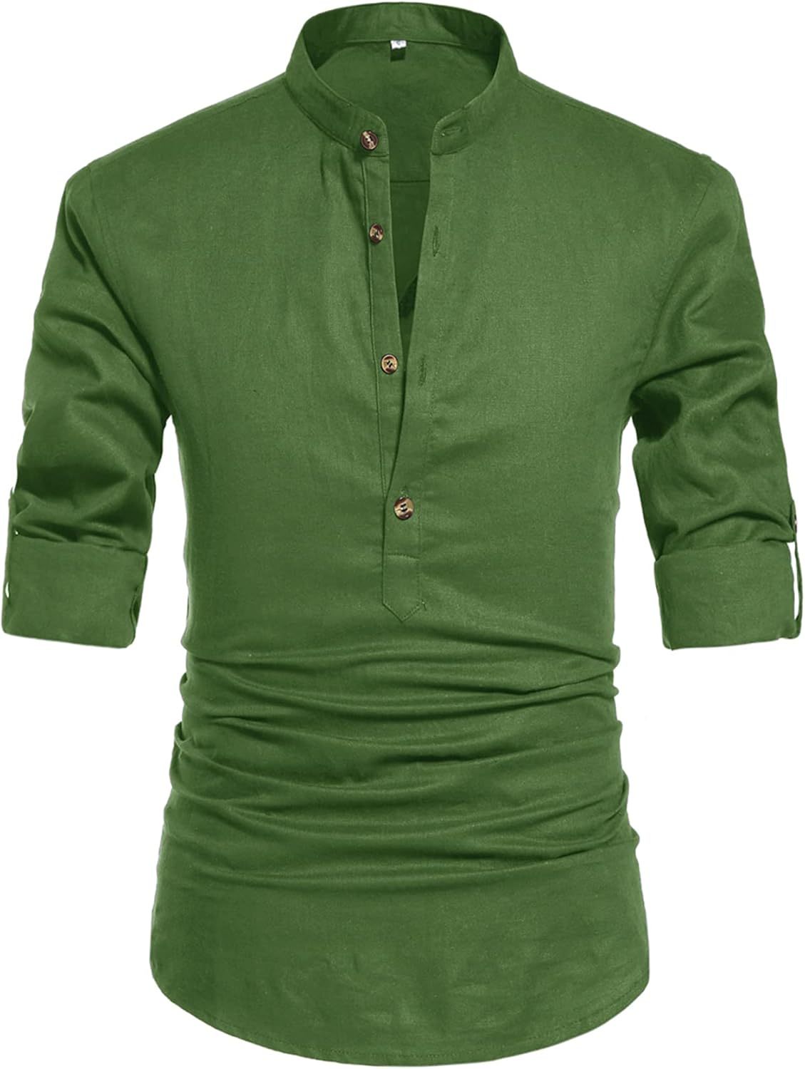 Men Henley Neck Long Sleeve Daily Look Linen Shirts,Dacheng Garments,Men Henley Neck Shirt – wholesale clothing manufacturer