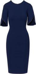 Women's Knit Crepe Pearl Midi Dress,Dacheng Garments,Women's Knit Crepe Pearl Midi Dress