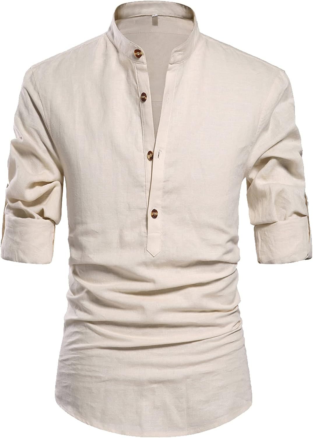 Men Henley Neck Long Sleeve Daily Look Linen Shirts,Dacheng Garments,Men Henley Neck Shirt – wholesale clothing manufacturer