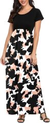 Womens Short Sleeve Maxi Dresses Empire Waist Long Dress,Dacheng Garments,Women's Short Sleeve Maxi Dresses – wholesale clothing supplier
