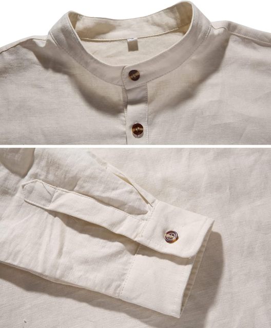 Men Henley Neck Long Sleeve Daily Look Linen Shirts,Dacheng Garments,Men Henley Neck Shirt – wholesale clothing manufacturer