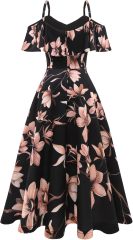 Womens Off Shoulder Summer Wedding Guest Dress Formal Cocktail Prom Graduation Homecoming A-line Midi Dress,Dacheng Garments,Women's Dress – wholesale clothing supplier
