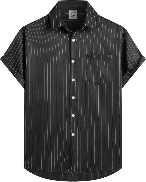 Men's Casual Striped Shirts Button Down Short Sleeve Blouse Summer,Dacheng Garments,Men’s Casual Striped Shirts – wholesale clothing manufacturer