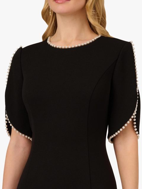 Women's Knit Crepe Pearl Midi Dress,Dacheng Garments,Women's Knit Crepe Pearl Midi Dress