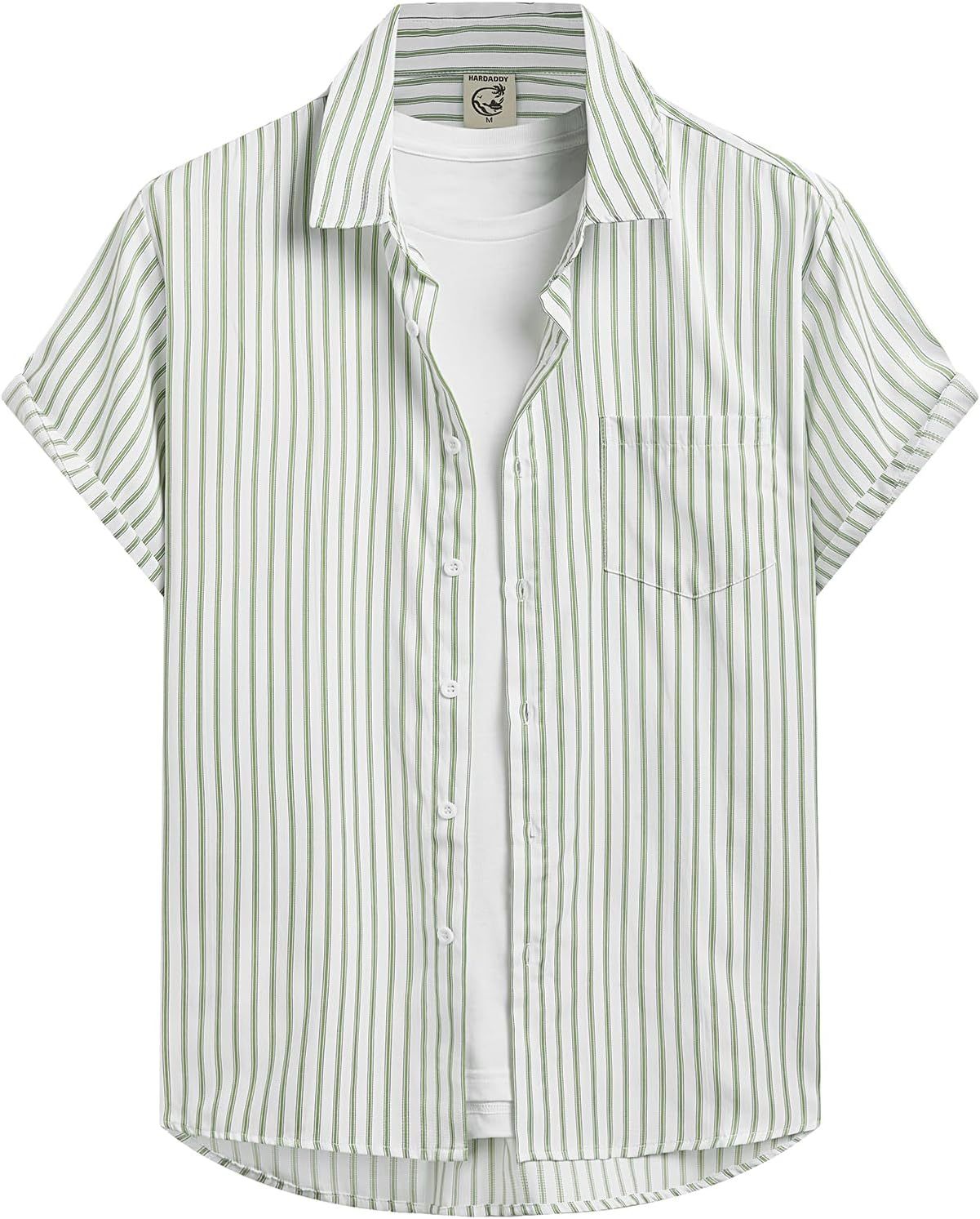 Men's Casual Striped Shirts Button Down Short Sleeve Blouse Summer,Dacheng Garments,Men’s Casual Striped Shirts – wholesale clothing manufacturer