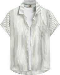 Men's Casual Striped Shirts Button Down Short Sleeve Blouse Summer,Dacheng Garments,Men’s Casual Striped Shirts – wholesale clothing manufacturer