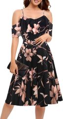 Womens Off Shoulder Summer Wedding Guest Dress Formal Cocktail Prom Graduation Homecoming A-line Midi Dress,Dacheng Garments,Women's Dress – wholesale clothing supplier