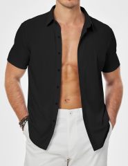 Men's Muscle Fit Dress Shirts Summer Casual Button Down Short Sleeve High Stretch Wrinkle-Free Shirt,Dacheng Garments,Men's Muscle Fit Shirts – wholesale clothing manufacturer