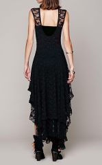 Womens Sleeveless Backless Asymmetrical Layered Lace Long Dress with Slip Two Pieces,Dacheng Garments,Womens Sleeveless Backless Asymmetrical Layered Lace Long Dress with Slip Two Pieces