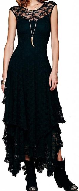 Womens Sleeveless Backless Asymmetrical Layered Lace Long Dress with Slip Two Pieces,Dacheng Garments,Womens Sleeveless Backless Asymmetrical Layered Lace Long Dress with Slip Two Pieces