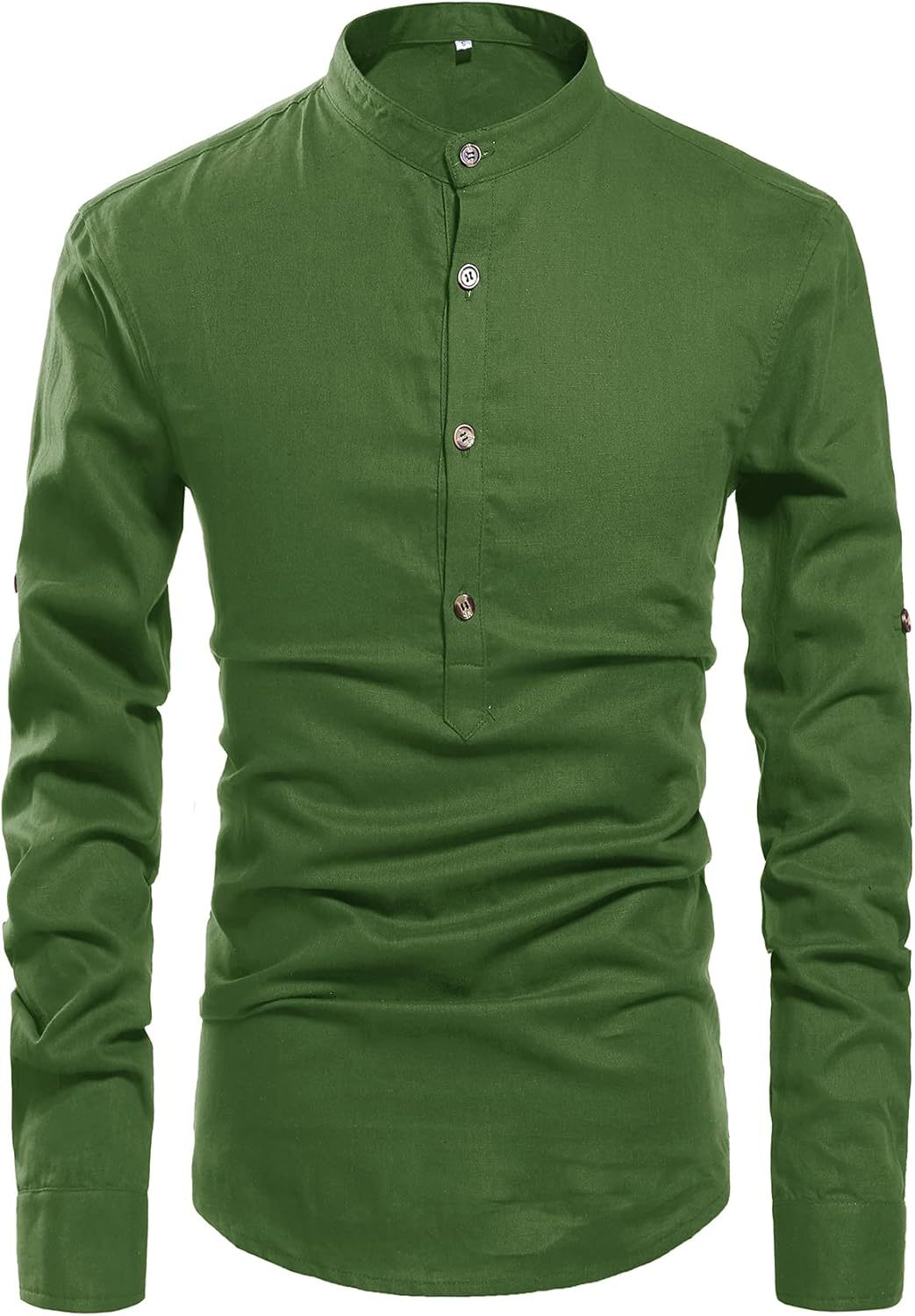 Men Henley Neck Long Sleeve Daily Look Linen Shirts,Dacheng Garments,Men Henley Neck Shirt – wholesale clothing manufacturer