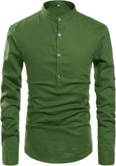 Men Henley Neck Long Sleeve Daily Look Linen Shirts,Dacheng Garments,Men Henley Neck Shirt – wholesale clothing manufacturer