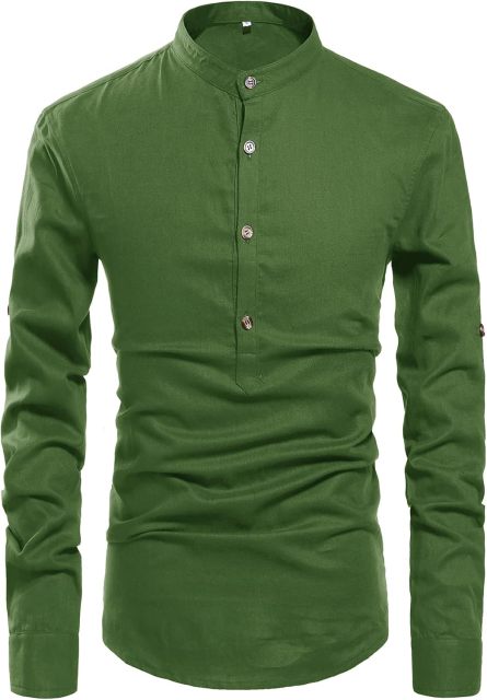 Men Henley Neck Long Sleeve Daily Look Linen Shirts,Dacheng Garments,Men Henley Neck Shirt – wholesale clothing manufacturer