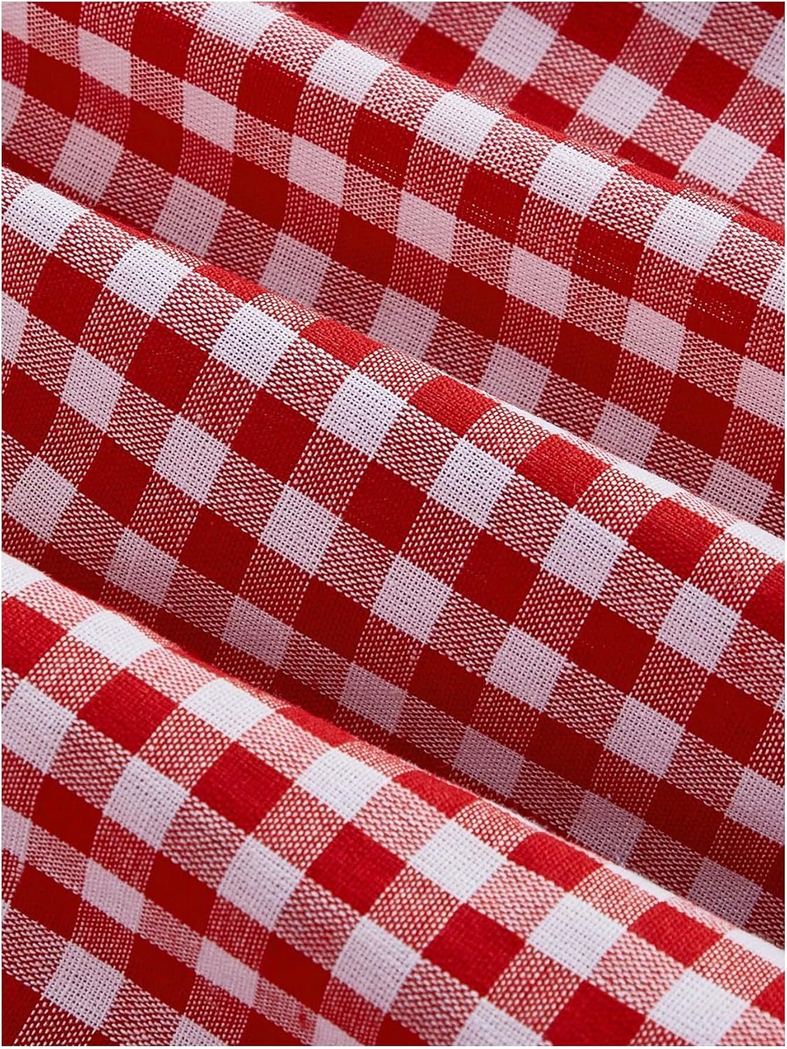 Women's Plaid Ruched Bust Sleeveless Vintage Bowknot Pleated Short Dresses,Dacheng Garments,Women's Plaid Ruched Bust Sleeveless Vintage Bowknot Pleated Short Dresses