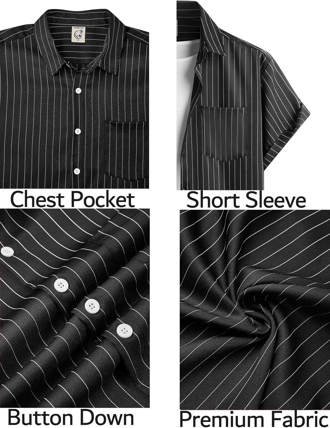 Men's Casual Striped Shirts Button Down Short Sleeve Blouse Summer,Dacheng Garments,Men’s Casual Striped Shirts – wholesale clothing manufacturer