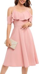 Womens Off Shoulder Summer Wedding Guest Dress Formal Cocktail Prom Graduation Homecoming A-line Midi Dress,Dacheng Garments,Women's Dress – wholesale clothing supplier