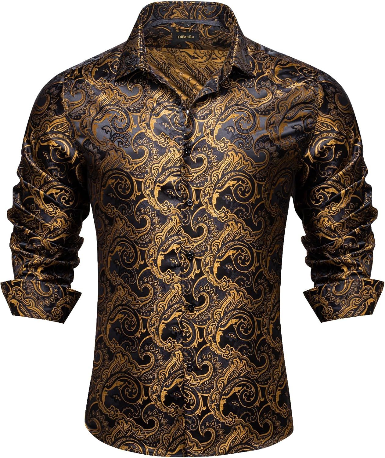 Mens Silk Paisley Dress Shirts,Long Sleeve Button Down Shirt Casual Regular Fit Shirt for Men Wedding Party,Dacheng Garments,Mens Silk Paisley Dress Shirts,Long Sleeve Button Down Shirt Casual Regular Fit Shirt for Men Wedding Party
