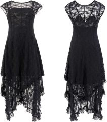 Womens Sleeveless Backless Asymmetrical Layered Lace Long Dress with Slip Two Pieces,Dacheng Garments,Womens Sleeveless Backless Asymmetrical Layered Lace Long Dress with Slip Two Pieces