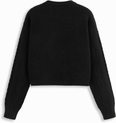 Women's Round Neck Buckle Knitted Cropped Open Front Long Sleeve Sweater Outerwear | Dacheng Clothing B2B Wholesale,Dacheng Garments,Women's Round Neck Buckle Knitted Cropped Open Front Long Sleeve Sweater Outerwear | Dacheng Clothing B2B Wholesale
