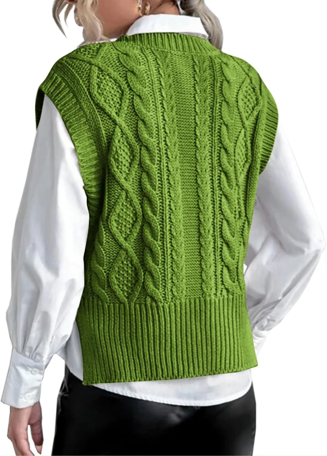 Sweater Vest for Women V Neck Sleeveless Knit Solid Casual Ribbed Preppy Pullover Tops,Dacheng Garments,Sweater Vest – wholesale clothing manufacturer & custom clothing
