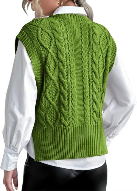 Sweater Vest for Women V Neck Sleeveless Knit Solid Casual Ribbed Preppy Pullover Tops,Dacheng Garments,Sweater Vest – wholesale clothing manufacturer & custom clothing