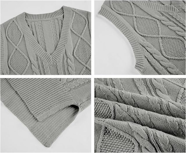 Sweater Vest for Women V Neck Sleeveless Knit Solid Casual Ribbed Preppy Pullover Tops,Dacheng Garments,Sweater Vest – wholesale clothing manufacturer & custom clothing