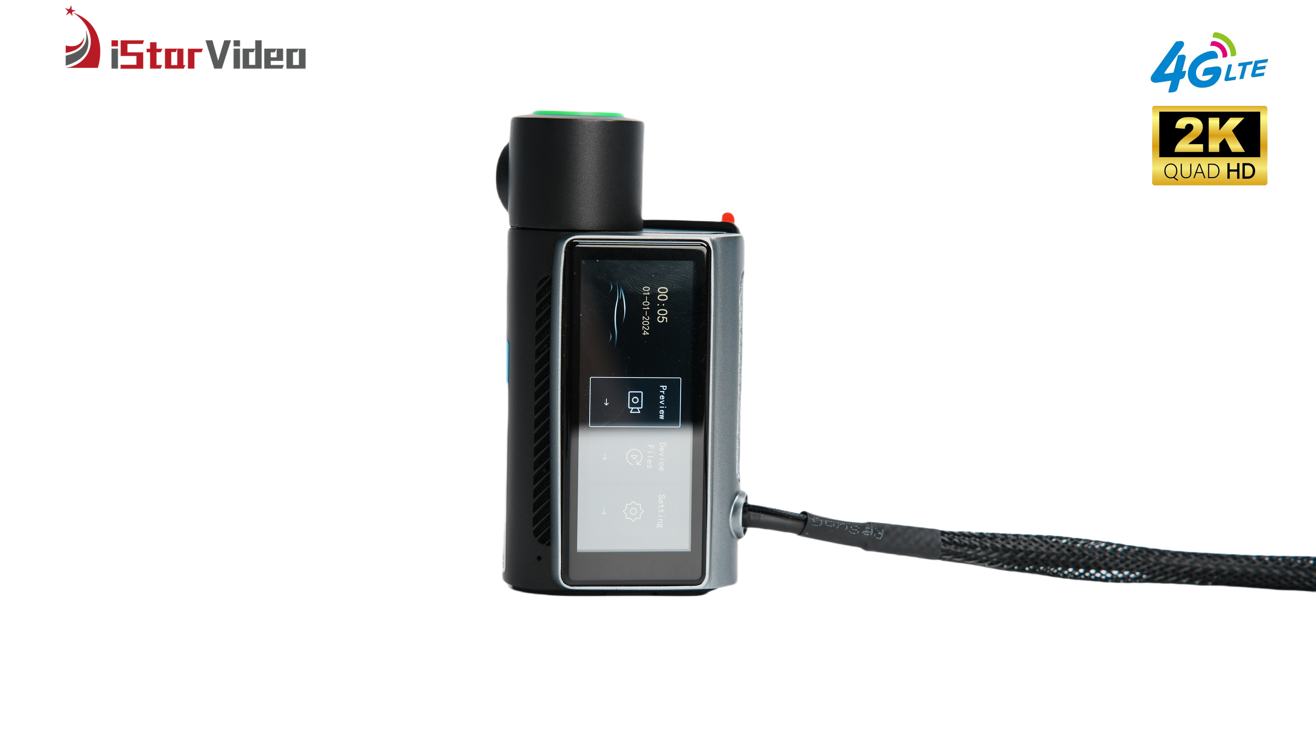 iSV-D10Plus 4G Dash Cam, True 2K+Full HD Car DVR, 3” IPS Touch Screen,Max 512GB Card, Built-in Wi-Fi, 24H Parking Mode