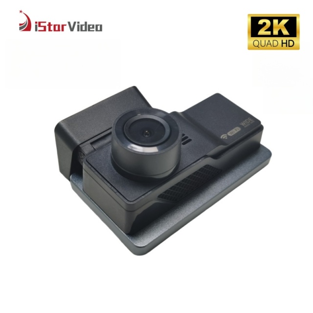 iSV-K2 WiFi 2K+Full HD Dual Channel Mini Dash Cam, 3” IPS Touch Screen, WDR Night Vision, 24 Hours Parking Monitor, G-Sensor