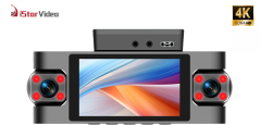 iSV-K4Pro 360° View WiFi 4 Channel Dash Cam, Front 4K+1080P 3 Channels, 3.16” IPS Display Screen, 24 Hours Parking Monitor