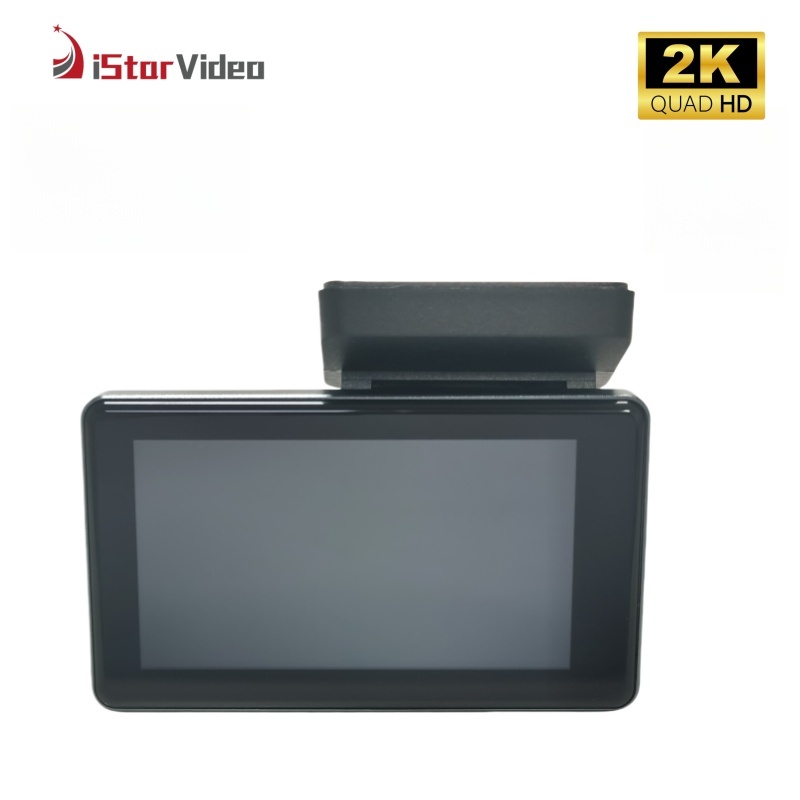 iSV-K2 WiFi 2K+Full HD Dual Channel Mini Dash Cam, 3” IPS Touch Screen, WDR Night Vision, 24 Hours Parking Monitor, G-Sensor