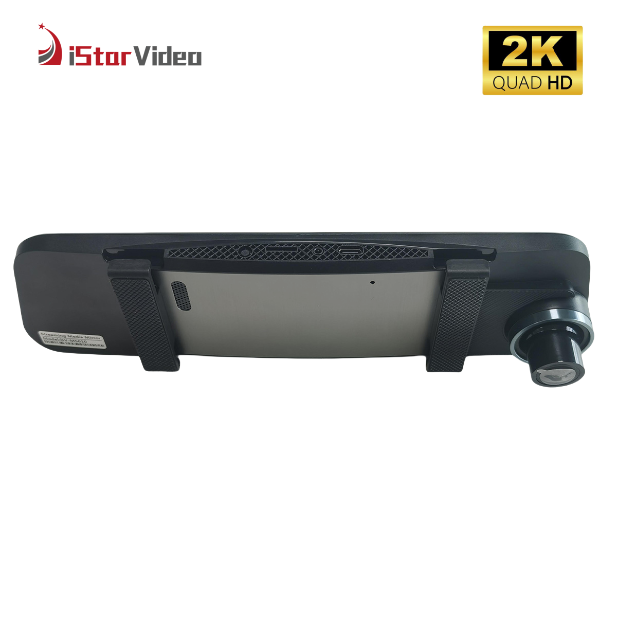 iSV-MS100 10''Inh Mirror Dash Cam, Front 2K+Rear 1080P Dual Channel, Touchable Screen, Loop Recording,Night Vision