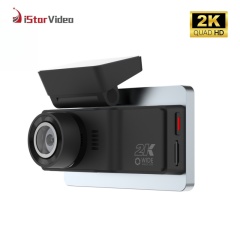 iSV-K2 WiFi 2K+Full HD Dual Channel Mini Dash Cam, 3” IPS Touch Screen, WDR Night Vision, 24 Hours Parking Monitor, G-Sensor