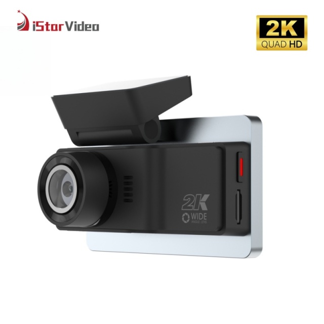 iSV-K2 WiFi 2K+Full HD Dual Channel Mini Dash Cam, 3” IPS Touch Screen, WDR Night Vision, 24 Hours Parking Monitor, G-Sensor