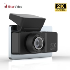 iSV-K2 WiFi 2K+Full HD Dual Channel Mini Dash Cam, 3” IPS Touch Screen, WDR Night Vision, 24 Hours Parking Monitor, G-Sensor