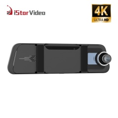 iSV-MS300 10''Inh Mirror Dash Cam, Front 4K+Rear 1080P Dual Channel, Touchable Screen, Loop Recording,Night Vision