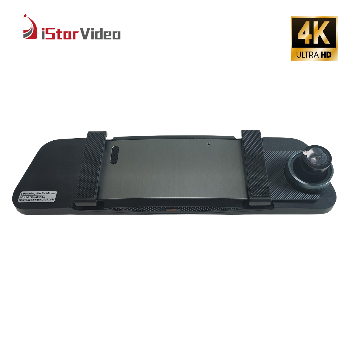 iSV-MS300 10''Inh Mirror Dash Cam, Front 4K+Rear 1080P Dual Channel, Touchable Screen, Loop Recording,Night Vision