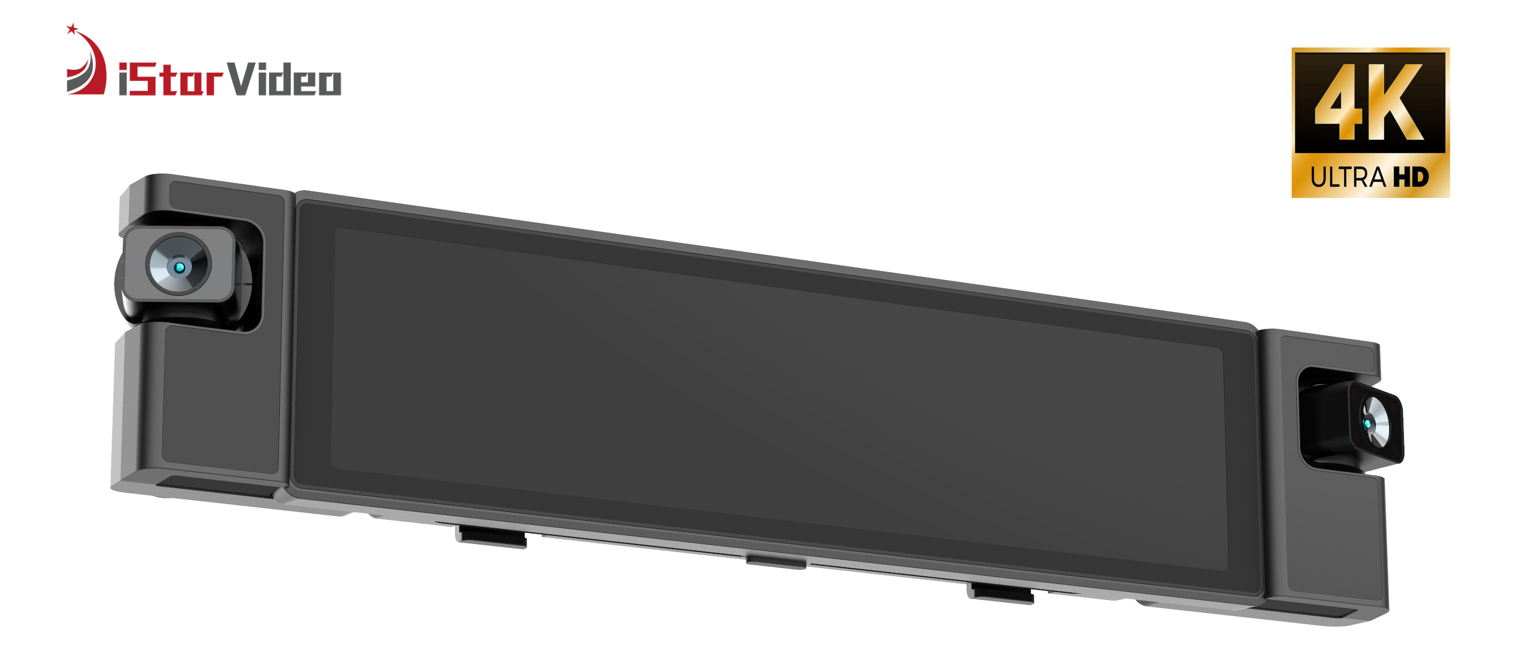 iSV-MS600Pro 4 Channel 10.99''Inh IPS Touch Screen Dash Cam, 360° View ,4K Front camera, Loop Recording,Night Vision
