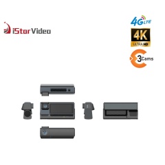 iSV-T3  Three Channel Dashcam, 4G LTE+True 4K SONY IMX415 Sensor, Remote Live-View, IR Night Vision, 24/7 Parking Mode
