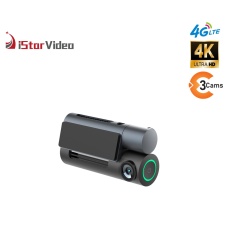 iSV-D12  Three Channel Dashcam, 4G LTE+True 4K SONY IMX415 Sensor, Remote Live-View, IR Night Vision,24/7 Parking Mode