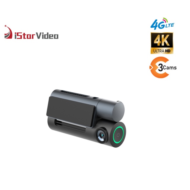 iSV-D12  Three Channel Dashcam, 4G LTE+True 4K SONY IMX415 Sensor, Remote Live-View, IR Night Vision,24/7 Parking Mode