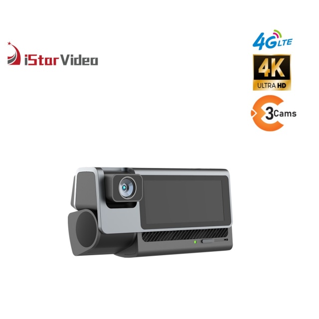 iSV-T3Plus  3''IPS Touch Screen,3 Channel Dashcam, 4G LTE+True 4K SONY IMX415 Sensor, Remote Live-View, 24/7 Parking Mode