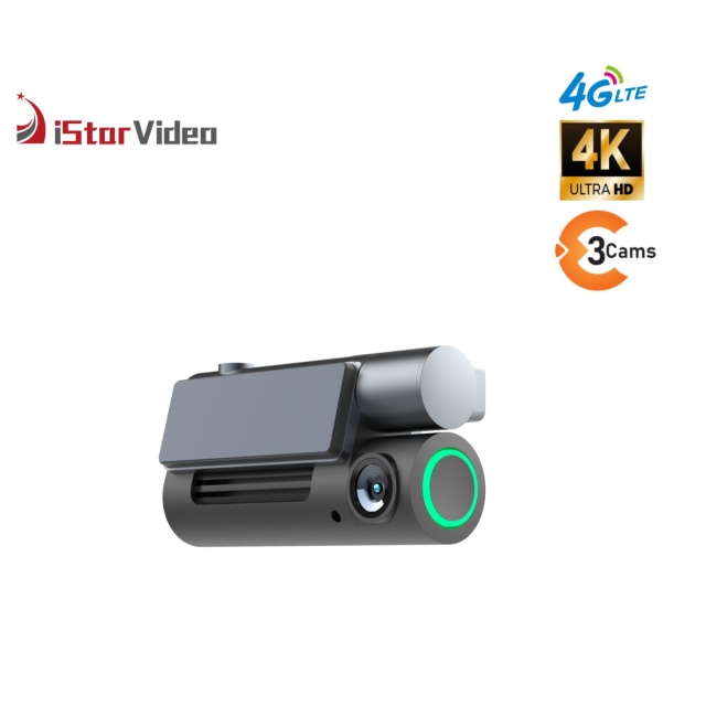 iSV-D12Plus  3''IPS Touch Screen,3 Channel Dashcam, 4G LTE+True 4K SONY IMX415 Sensor, Remote Live-View, 24/7 Parking Mode