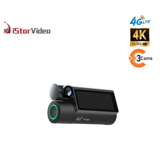 iSV-D12Plus  3''IPS Touch Screen,3 Channel Dashcam, 4G LTE+True 4K SONY IMX415 Sensor, Remote Live-View, 24/7 Parking Mode