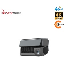 iSV-T3  Three Channel Dashcam, 4G LTE+True 4K SONY IMX415 Sensor, Remote Live-View, IR Night Vision, 24/7 Parking Mode