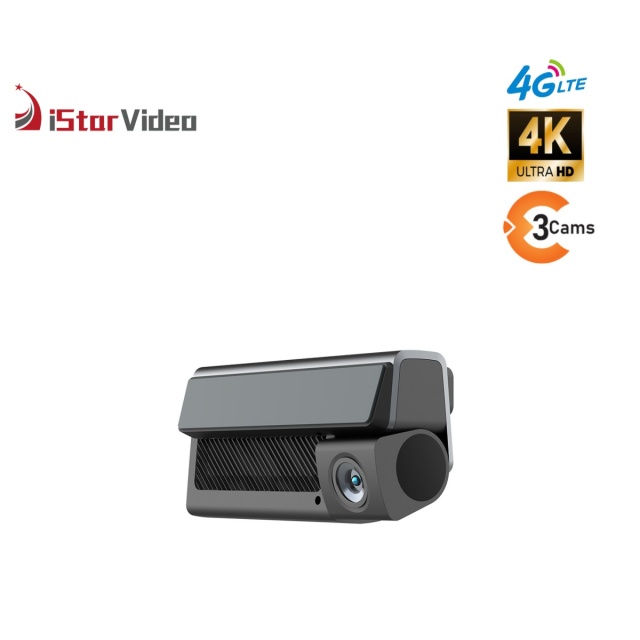 iSV-T3  Three Channel Dashcam, 4G LTE+True 4K SONY IMX415 Sensor, Remote Live-View, IR Night Vision, 24/7 Parking Mode