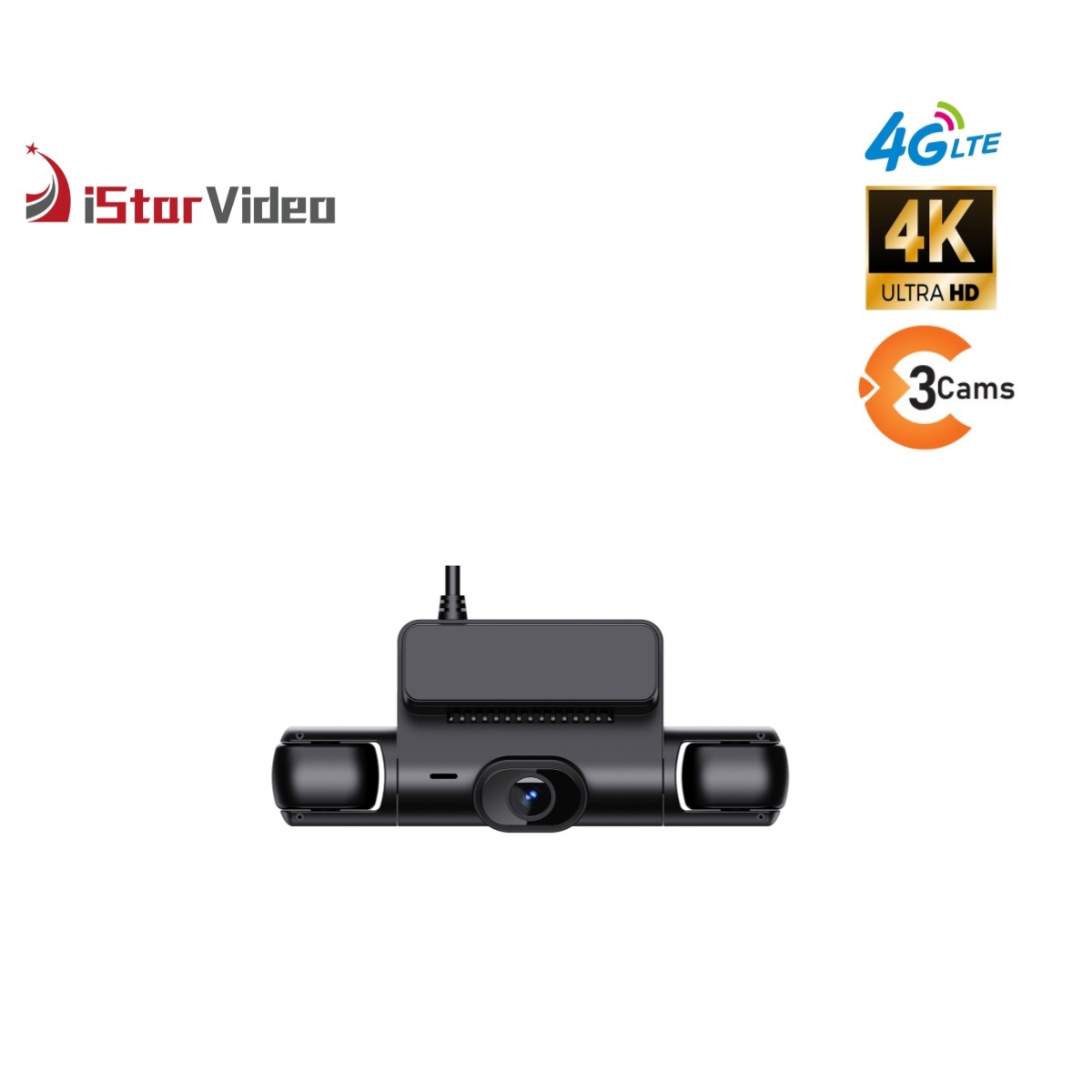 StarVideo iSV-T5Pro 4G Dash Cam - 3-Channel 4K Sony Sensor Remote Monitoring