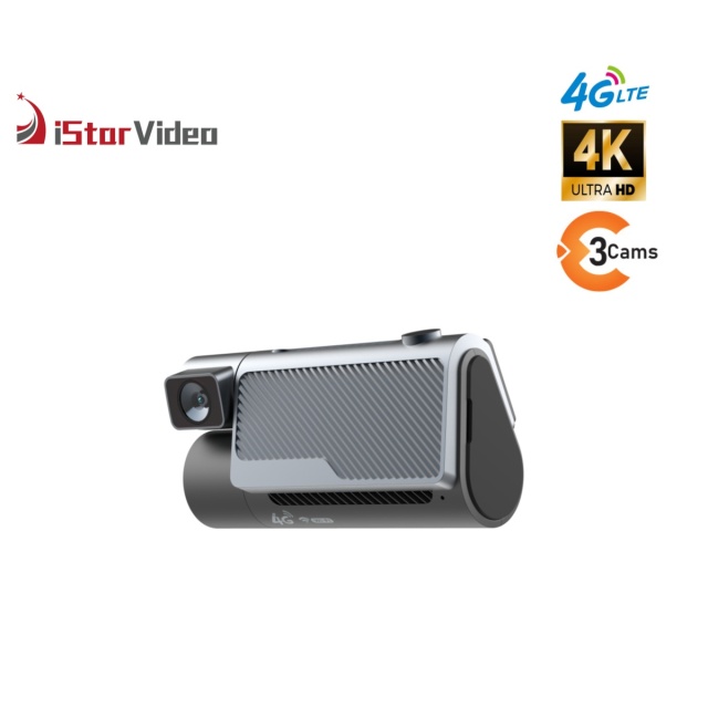 iSV-D12  Three Channel Dashcam, 4G LTE+True 4K SONY IMX415 Sensor, Remote Live-View, IR Night Vision,24/7 Parking Mode